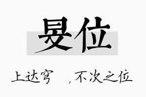 旻位名字的寓意及含义