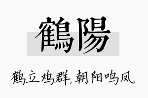 鹤阳名字的寓意及含义