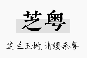 芝粤名字的寓意及含义