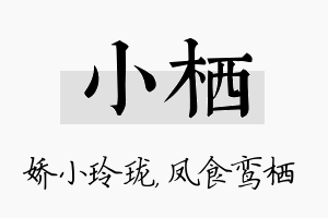 小栖名字的寓意及含义