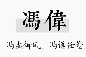 冯伟名字的寓意及含义