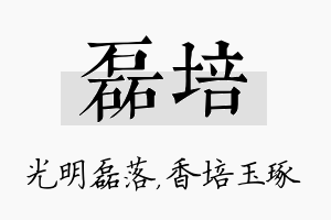 磊培名字的寓意及含义