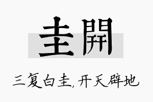 圭开名字的寓意及含义