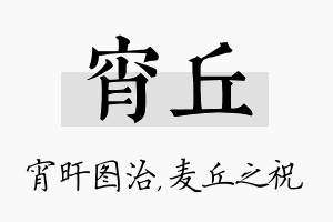 宵丘名字的寓意及含义