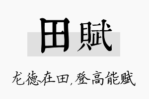 田赋名字的寓意及含义