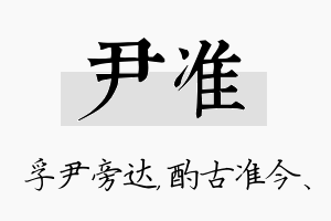 尹准名字的寓意及含义