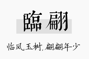 临翩名字的寓意及含义