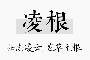 凌根名字的寓意及含义