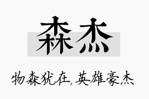 森杰名字的寓意及含义