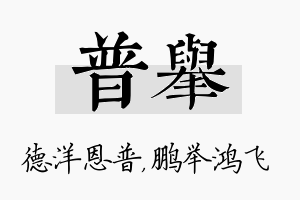 普举名字的寓意及含义