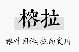 榕拉名字的寓意及含义