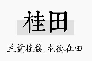 桂田名字的寓意及含义