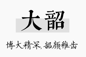 大韶名字的寓意及含义