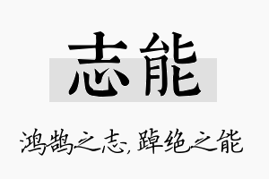 志能名字的寓意及含义