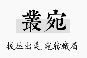 丛宛名字的寓意及含义