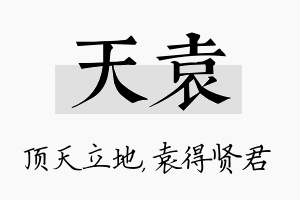 天袁名字的寓意及含义