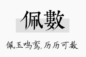 佩数名字的寓意及含义