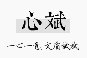 心斌名字的寓意及含义