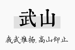 武山名字的寓意及含义