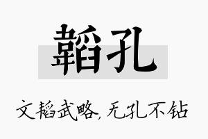 韬孔名字的寓意及含义