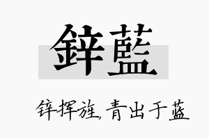 锌蓝名字的寓意及含义