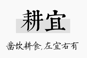 耕宜名字的寓意及含义