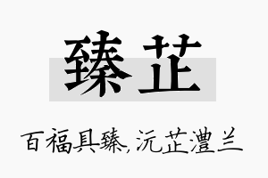 臻芷名字的寓意及含义