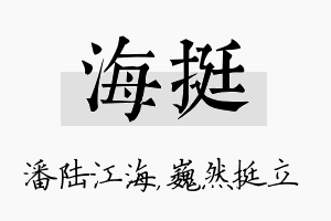 海挺名字的寓意及含义