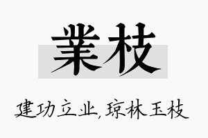 业枝名字的寓意及含义