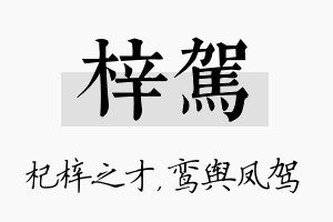 梓驾名字的寓意及含义