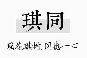 琪同名字的寓意及含义