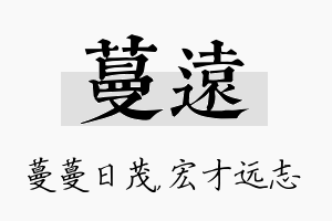 蔓远名字的寓意及含义