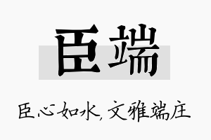 臣端名字的寓意及含义