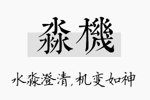 淼机名字的寓意及含义