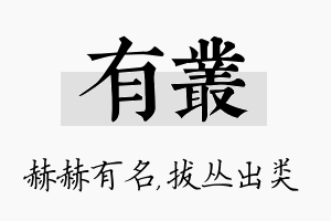 有丛名字的寓意及含义