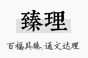 臻理名字的寓意及含义