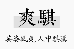 爽骐名字的寓意及含义