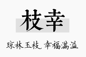 枝幸名字的寓意及含义