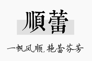 顺蕾名字的寓意及含义