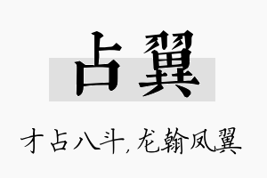 占翼名字的寓意及含义