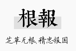 根报名字的寓意及含义