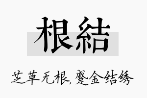 根结名字的寓意及含义