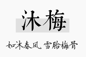 沐梅名字的寓意及含义