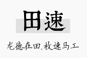 田速名字的寓意及含义