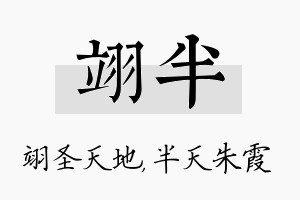 翊半名字的寓意及含义