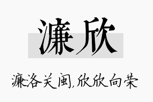 濂欣名字的寓意及含义