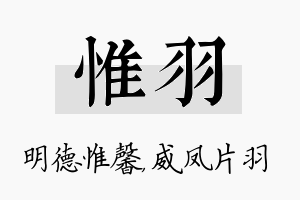 惟羽名字的寓意及含义