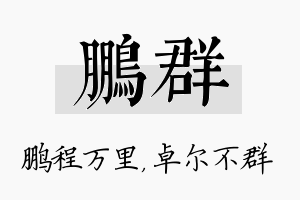 鹏群名字的寓意及含义