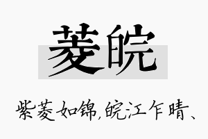 菱皖名字的寓意及含义