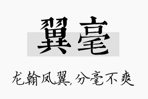 翼毫名字的寓意及含义